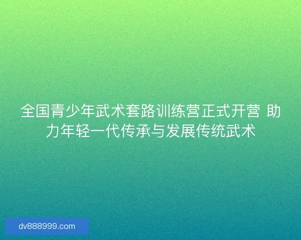 全国青少年武术套路训练营正式开营 助力年轻一代传承与发展传统武术